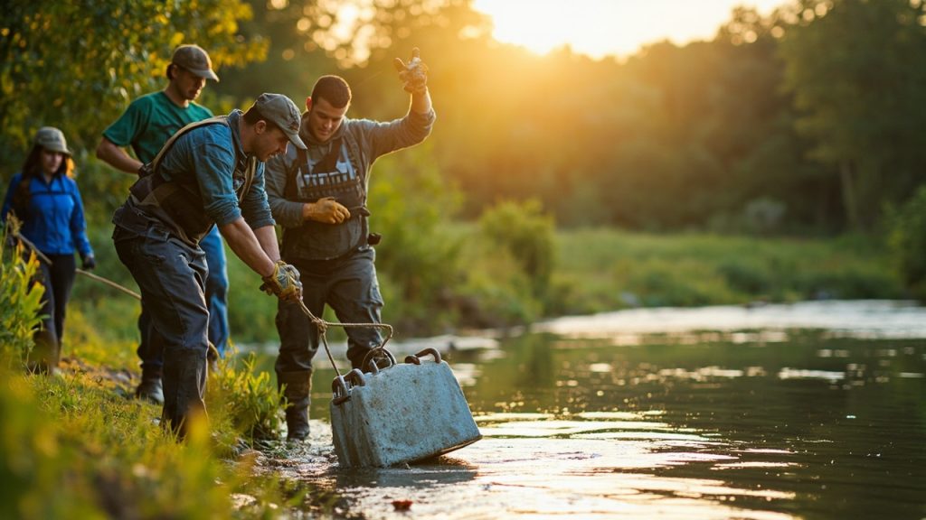 pêche à l’aimant: dépolluer l’eau grâce au collectif